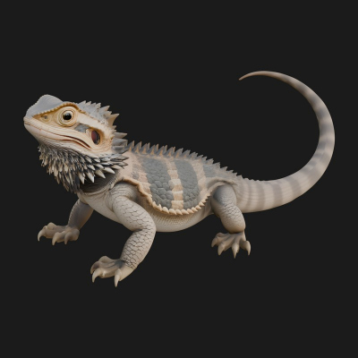 Bearded Dragon Statue Design 3 3D Print Model