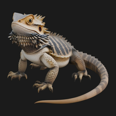 Bearded Dragon Statue Design 4 3D Print Model