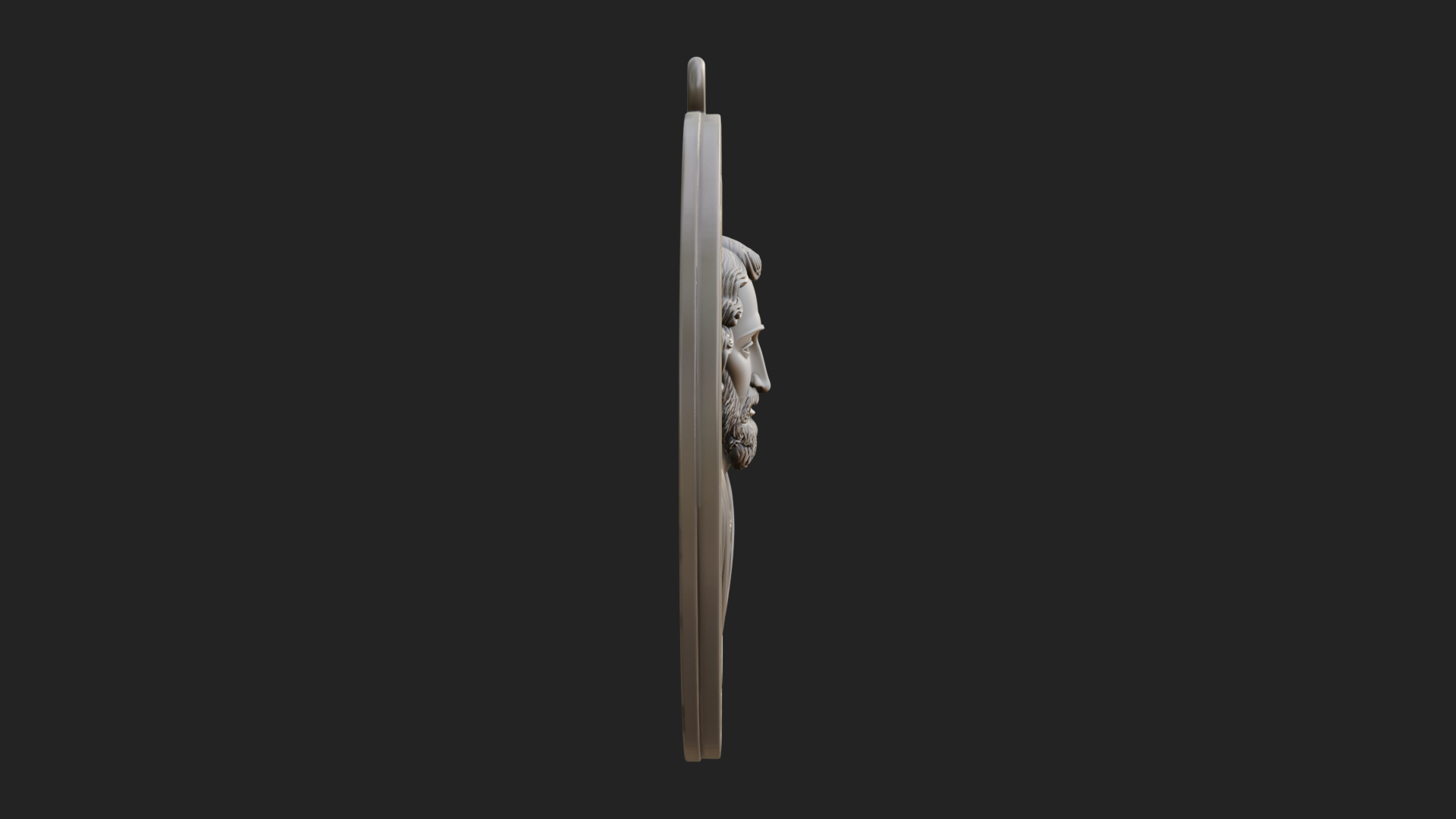 Bearded Saint Oval Relief Plaque Design 3 3D Print Model 3D Model