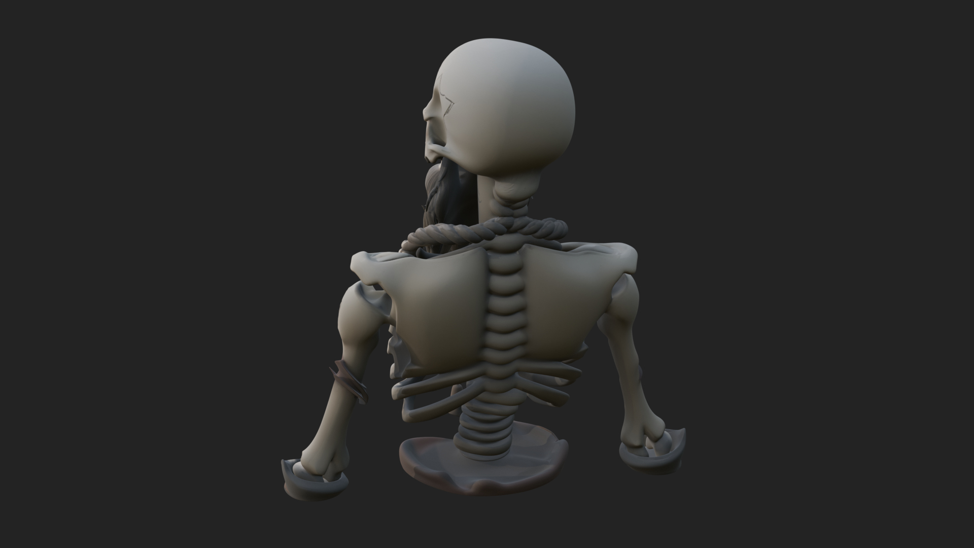 Bearded Skeleton Bust Statue Design 1 3D Print Model 3D Model