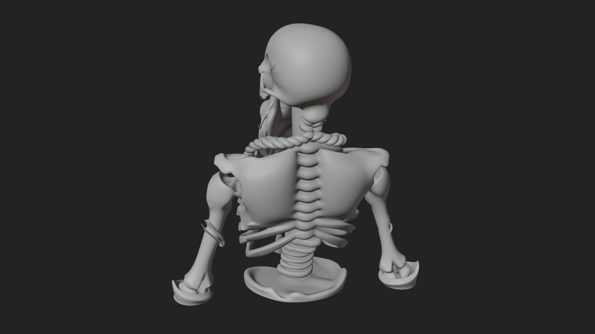 Bearded Skeleton Bust Statue Design 1 3D Print Model 3D Model