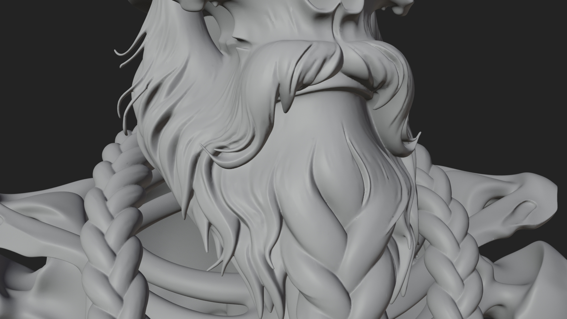 Bearded Skeleton Bust Statue Design 1 3D Print Model 3D Model