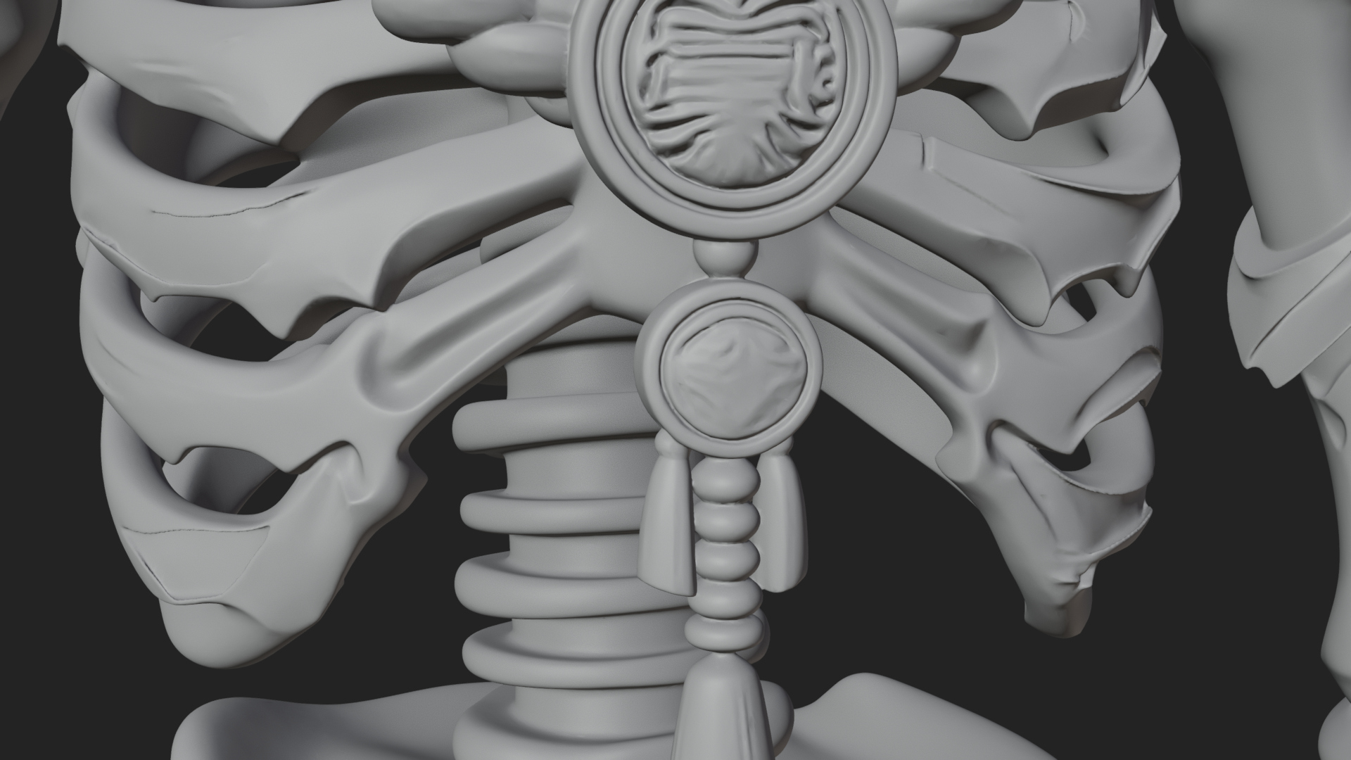 Bearded Skeleton Bust Statue Design 1 3D Print Model 3D Model