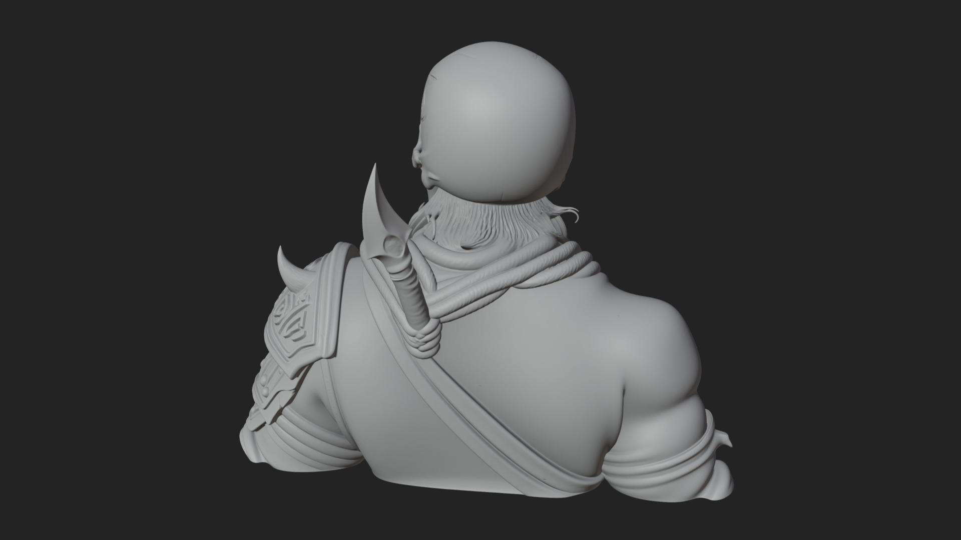 Bearded Skeleton Bust Statue Design 2 3D Print Model 3D Model