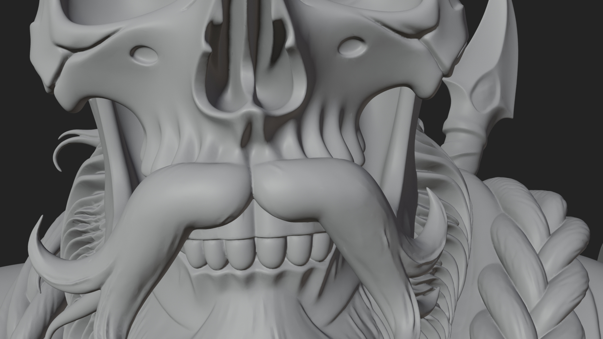 Bearded Skeleton Bust Statue Design 2 3D Print Model 3D Model