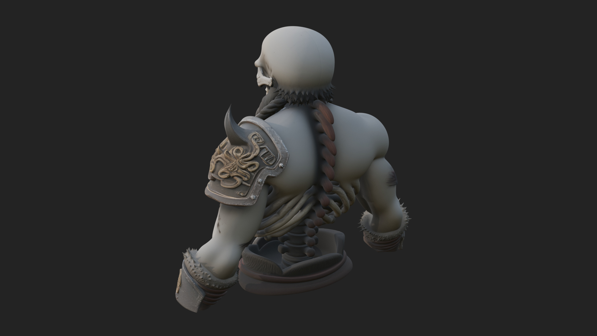 Bearded Skeleton Bust Statue Design 3 3D Print Model 3D Model