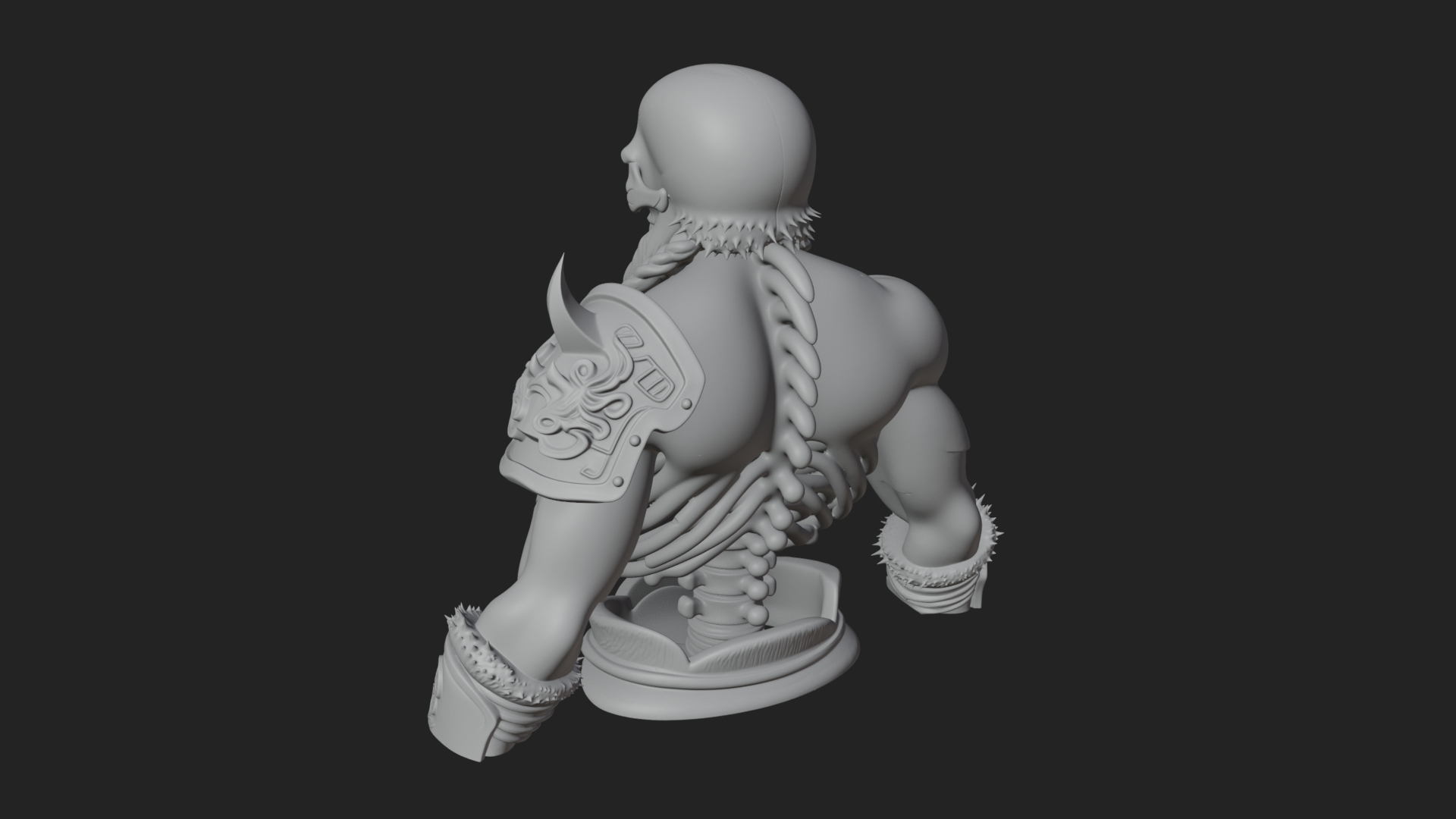 Bearded Skeleton Bust Statue Design 3 3D Print Model 3D Model