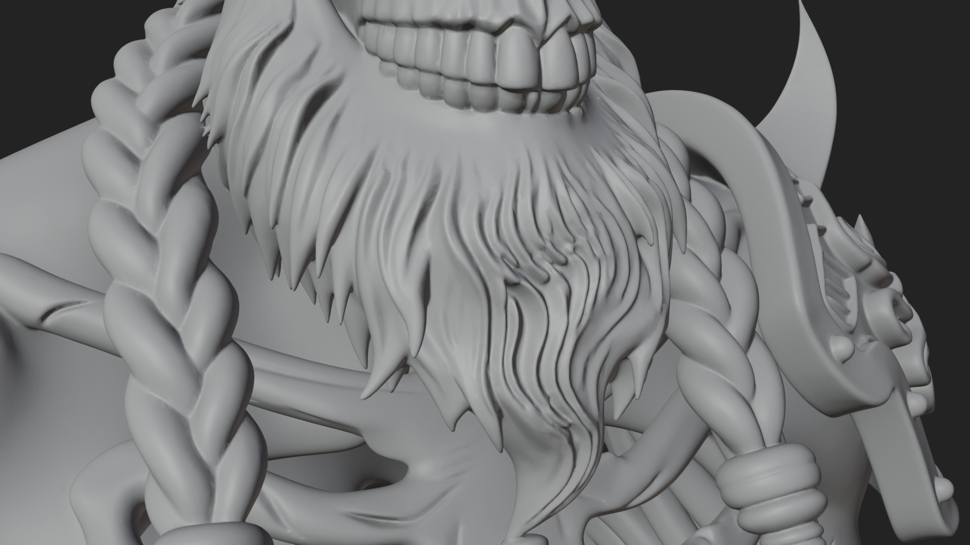 Bearded Skeleton Bust Statue Design 3 3D Print Model 3D Model