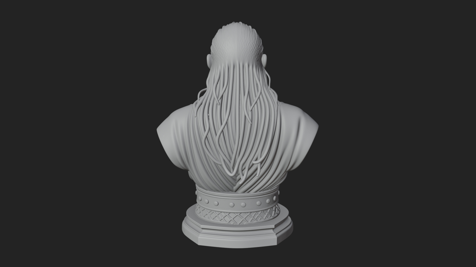 Bearded Warlord Bust Statue Design 1 3D Print Model 3D Model