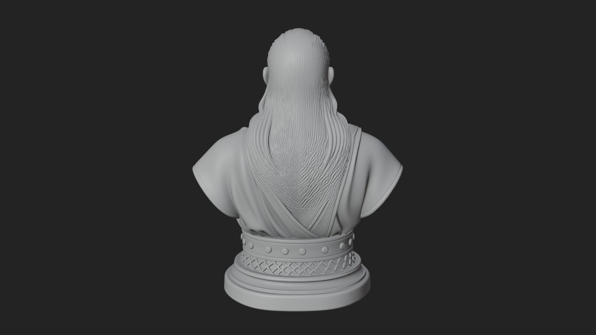 Bearded Warlord Bust Statue Design 2 3D Print Model 3D Model