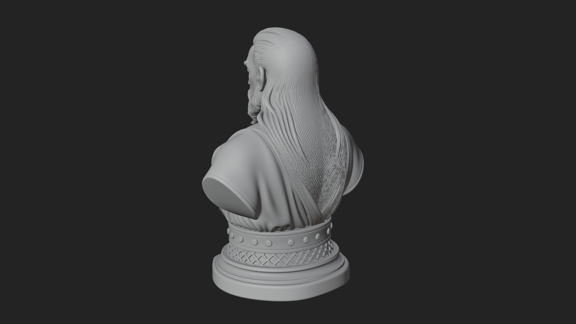 Bearded Warlord Bust Statue Design 2 3D Print Model 3D Model