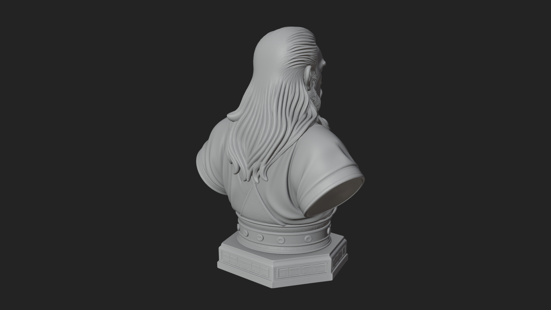 Bearded Warlord Bust Statue Design 3 3D Print Model 3D Model