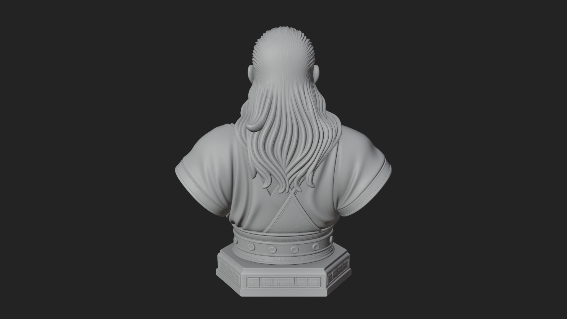 Bearded Warlord Bust Statue Design 3 3D Print Model 3D Model