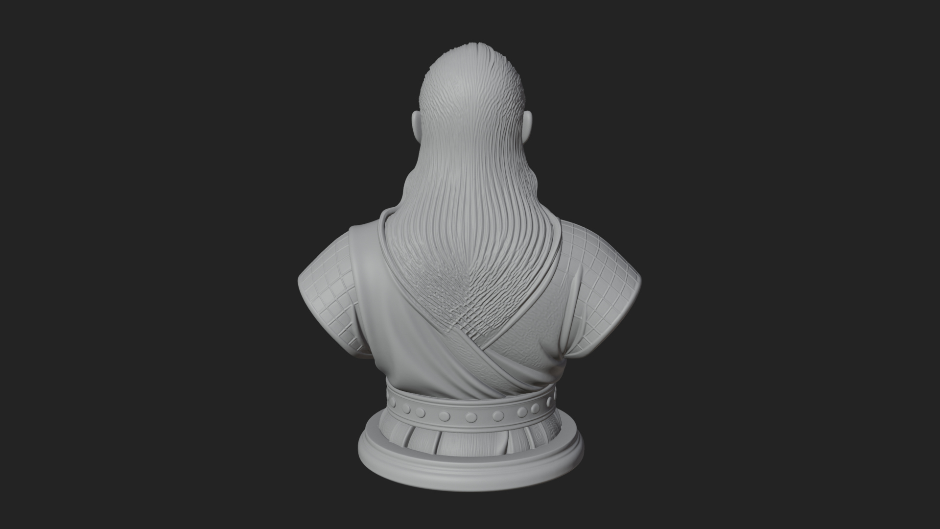 Bearded Warlord Bust Statue Design 4 3D Print Model 3D Model