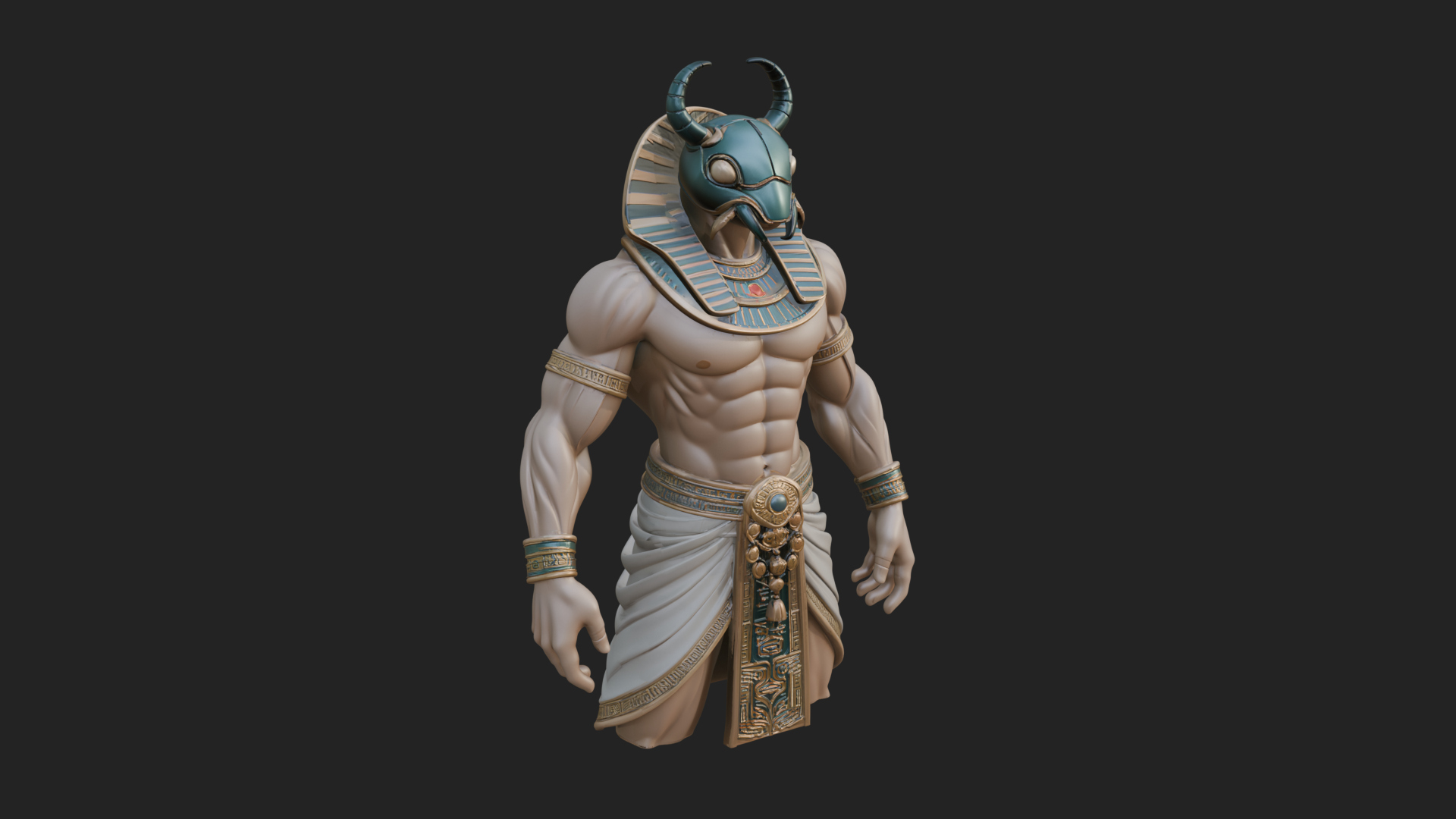 Beast Headed Egyptian God Statue Design 1 3D Print Model 3D Model
