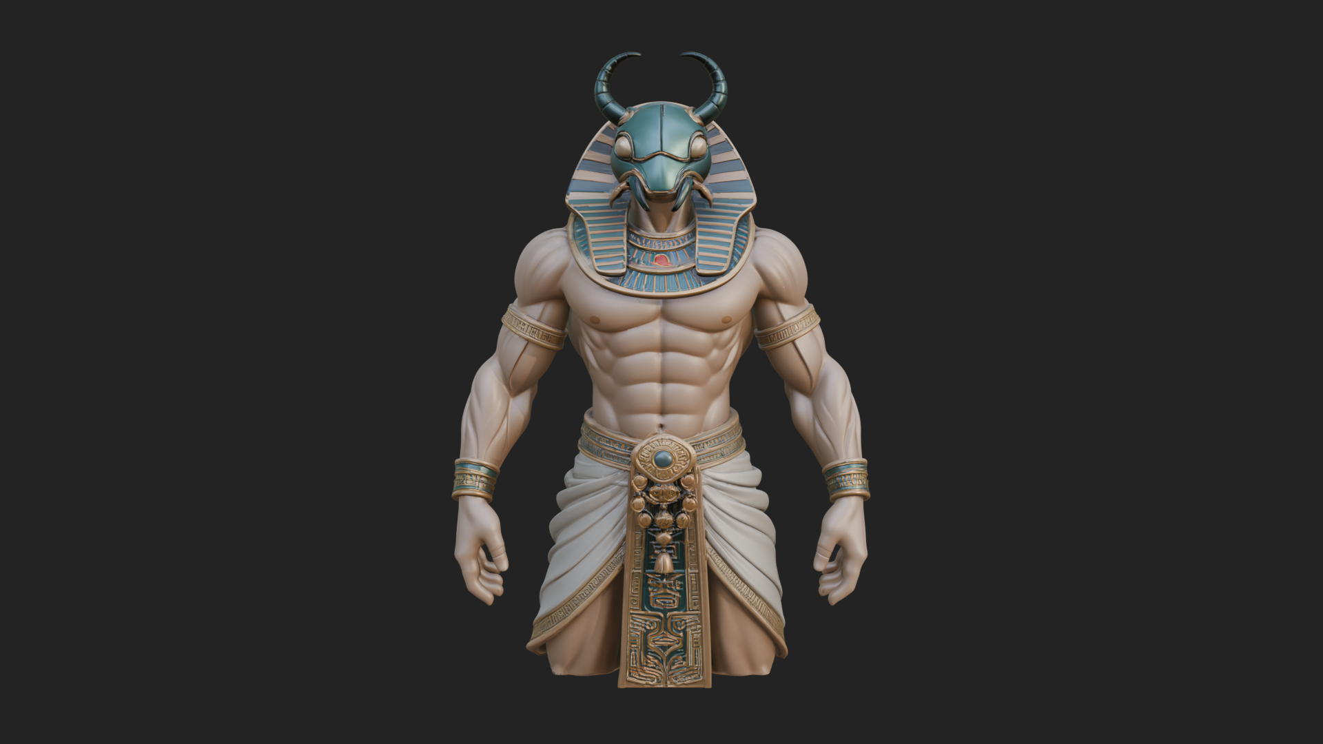 Beast Headed Egyptian God Statue Design 1 3D Print Model 3D Model