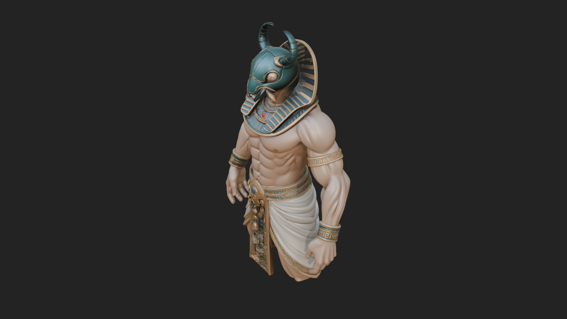 Beast Headed Egyptian God Statue Design 1 3D Print Model 3D Model