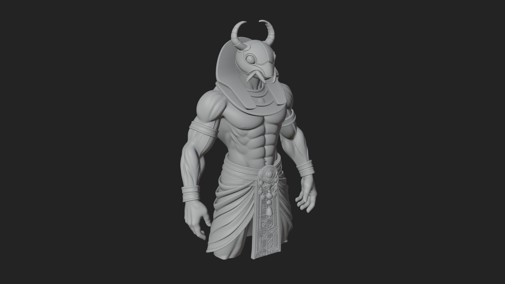 Beast Headed Egyptian God Statue Design 1 3D Print Model 3D Model