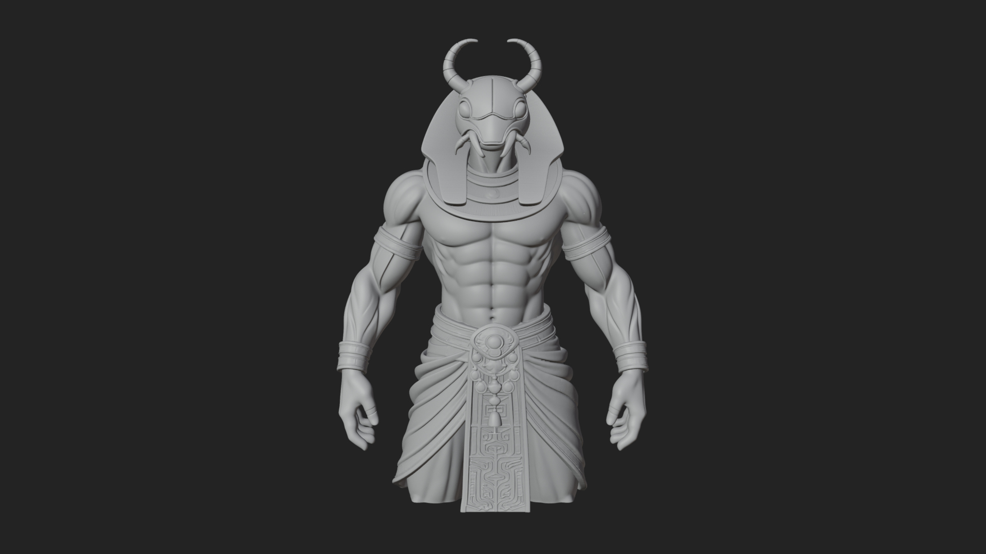 Beast Headed Egyptian God Statue Design 1 3D Print Model 3D Model