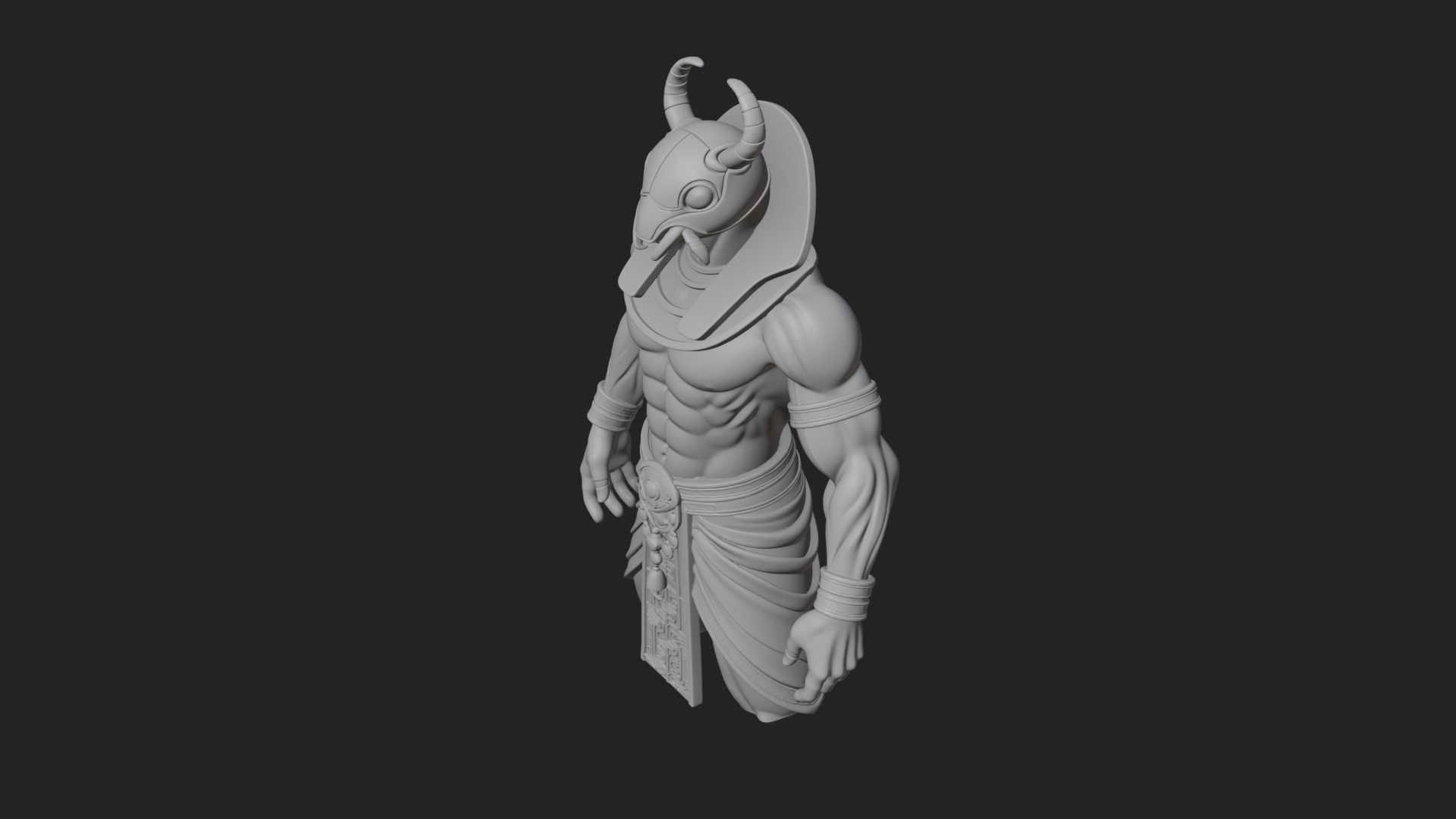 Beast Headed Egyptian God Statue Design 1 3D Print Model 3D Model