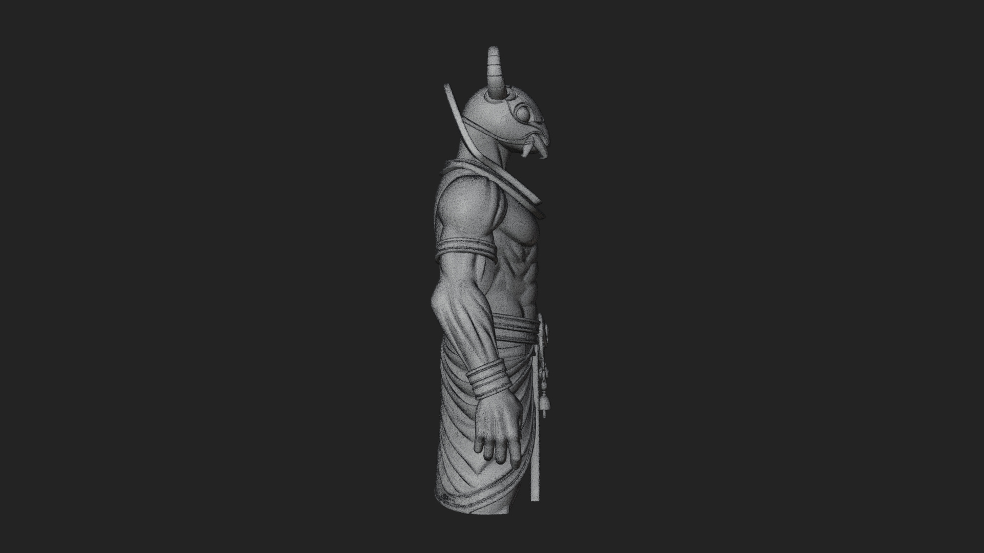 Beast Headed Egyptian God Statue Design 1 3D Print Model 3D Model
