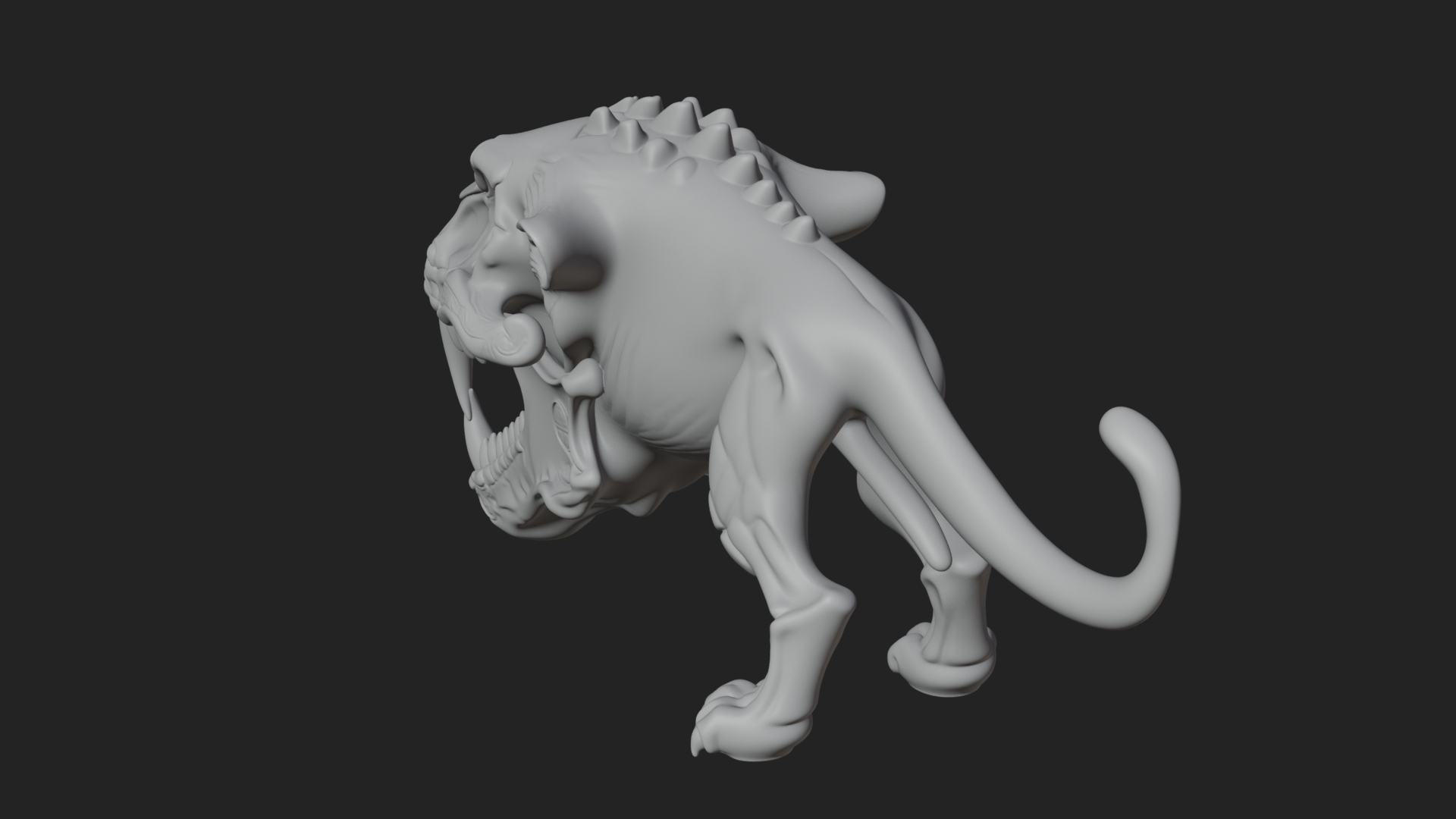 Beast Skull Skeleton Statue Design 1 3D Print Model 3D Model