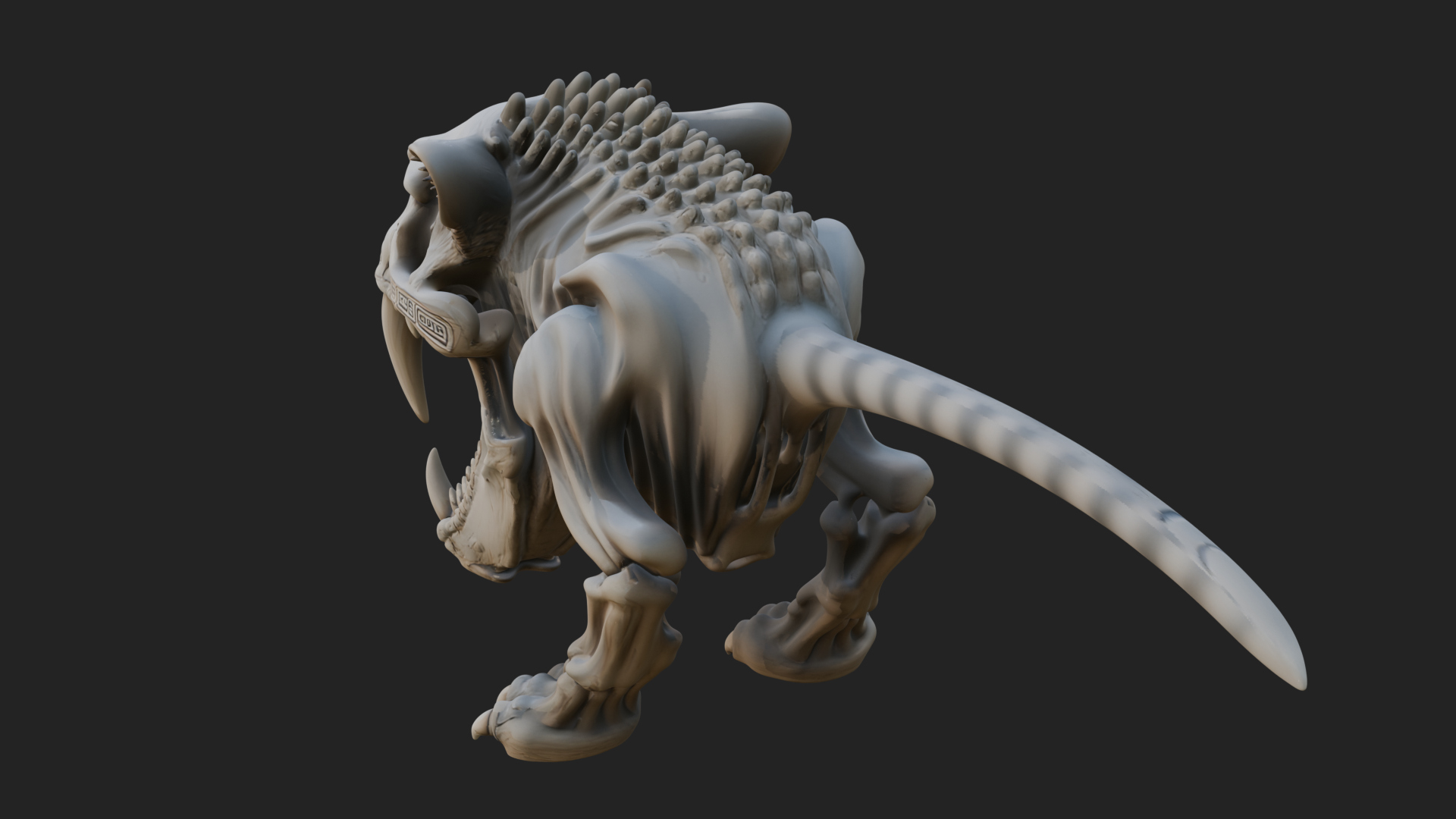 Beast Skull Skeleton Statue Design 2 3D Print Model 3D Model