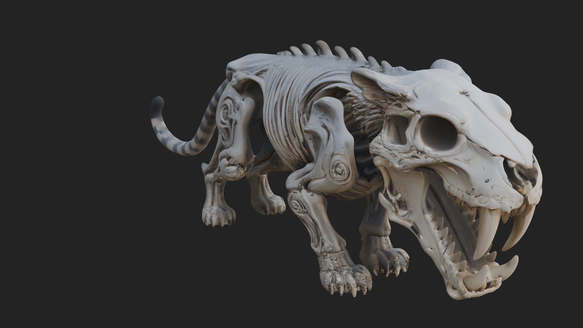Beast Skull Skeleton Statue Design 3 3d Print Model 3D Model