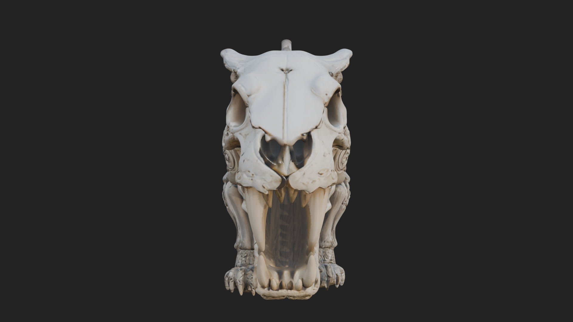 Beast Skull Skeleton Statue Design 3 3d Print Model 3D Model