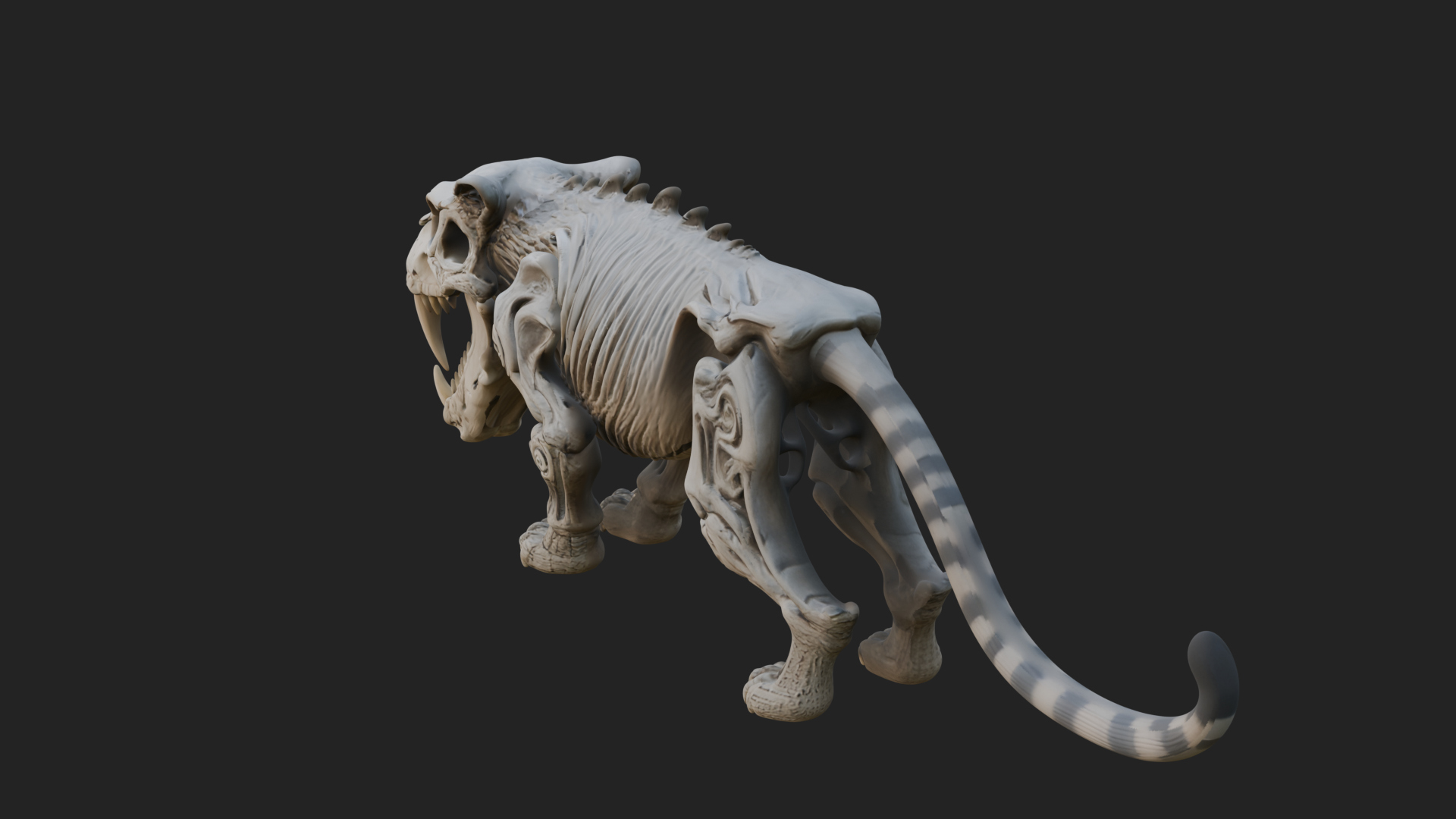 Beast Skull Skeleton Statue Design 3 3d Print Model 3D Model