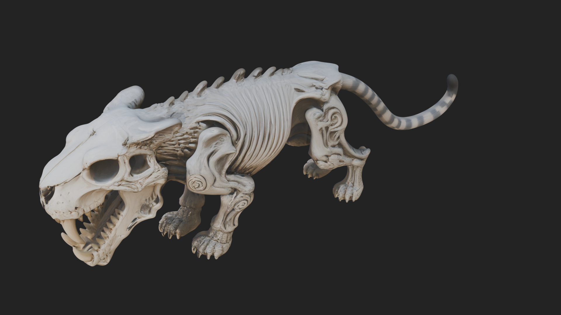 Beast Skull Skeleton Statue Design 3 3d Print Model 3D Model