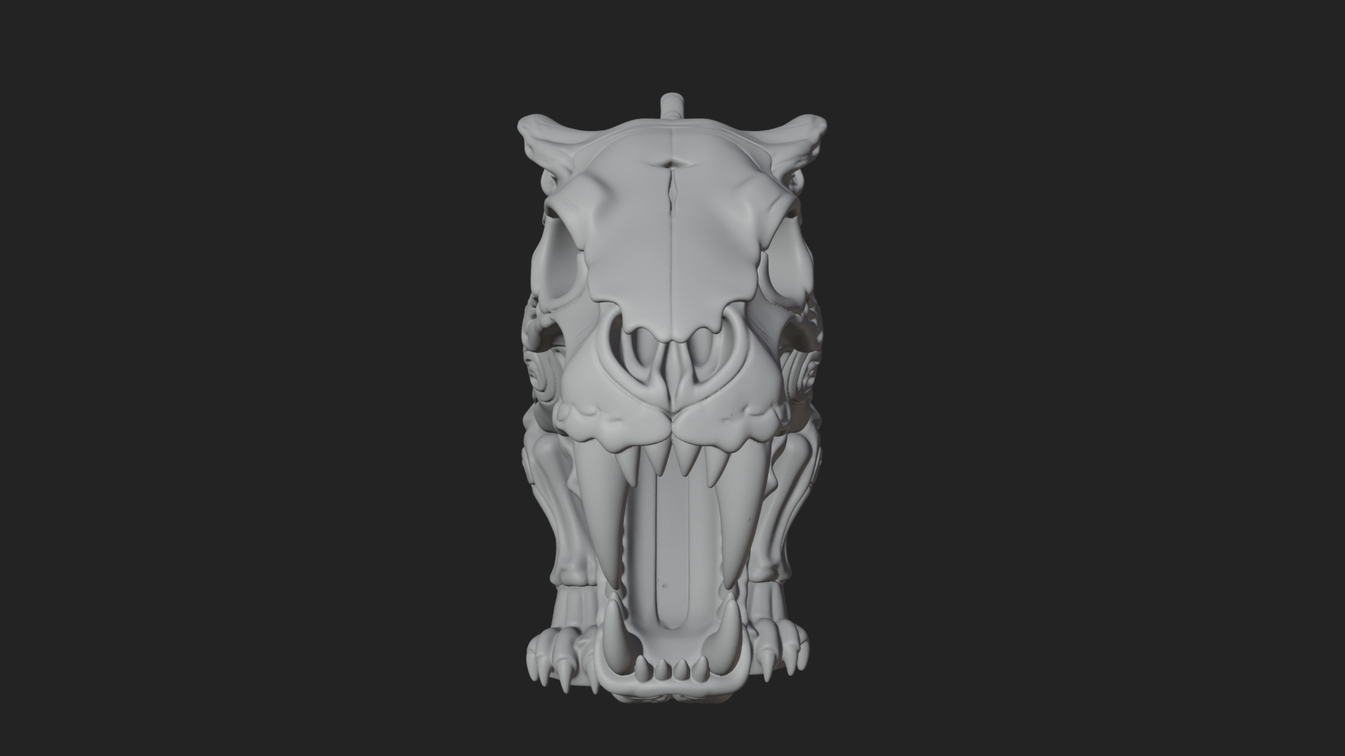 Beast Skull Skeleton Statue Design 3 3d Print Model 3D Model