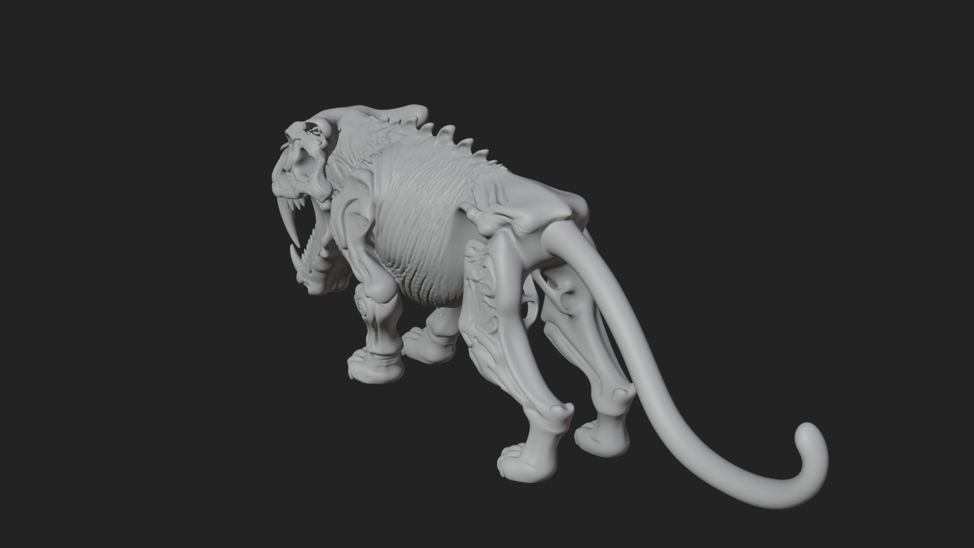 Beast Skull Skeleton Statue Design 3 3d Print Model 3D Model