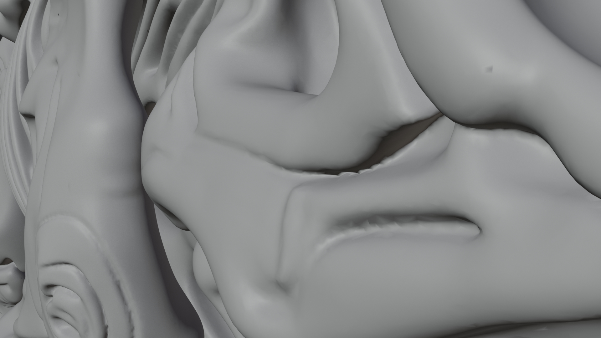 Beast Skull Skeleton Statue Design 3 3d Print Model 3D Model