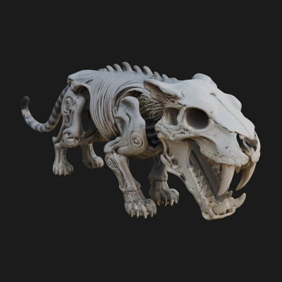 Beast Skull Skeleton Statue Design 3 3d Print Model