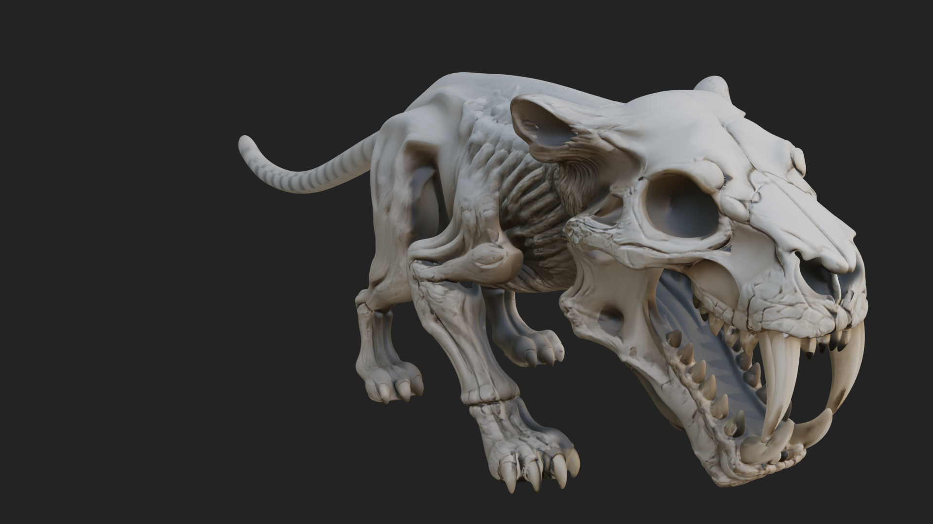 Beast Skull Skeleton Statue Design 5 3D Print Model 3D Model