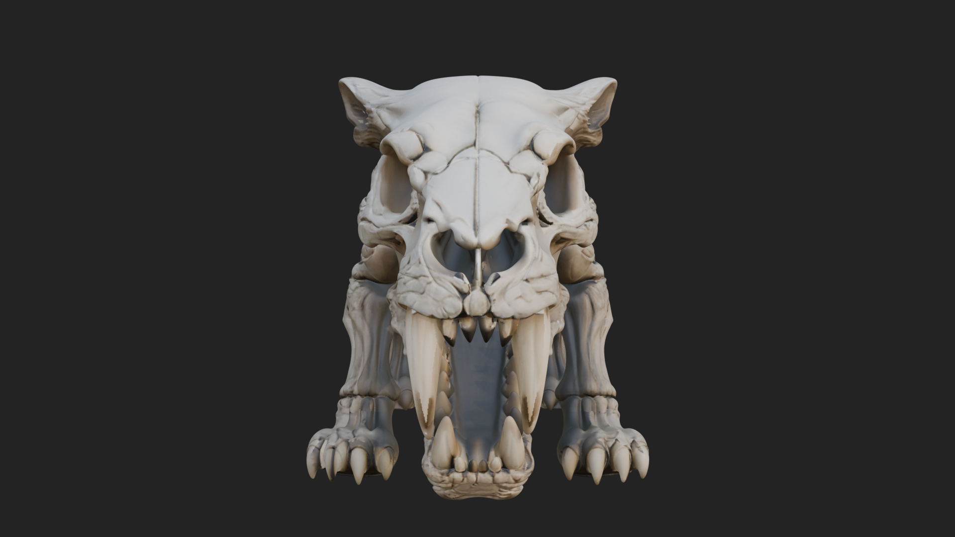Beast Skull Skeleton Statue Design 5 3D Print Model 3D Model