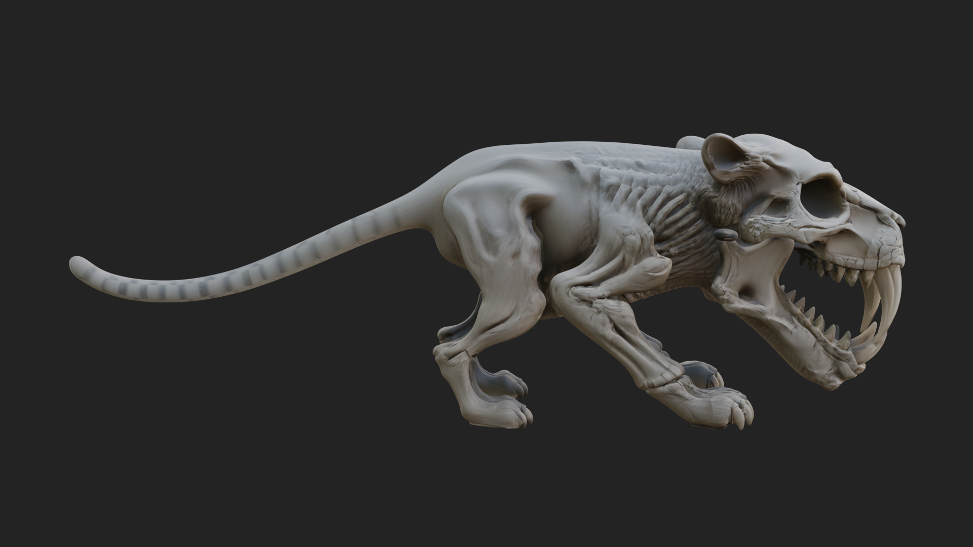 Beast Skull Skeleton Statue Design 5 3D Print Model 3D Model