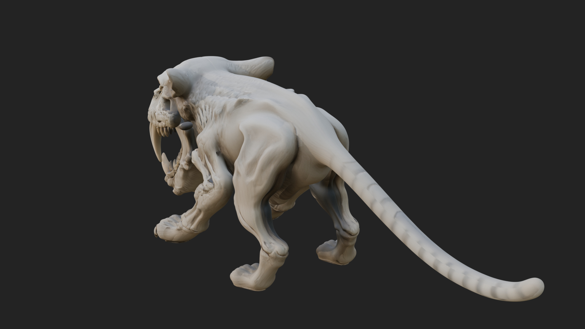 Beast Skull Skeleton Statue Design 5 3D Print Model 3D Model
