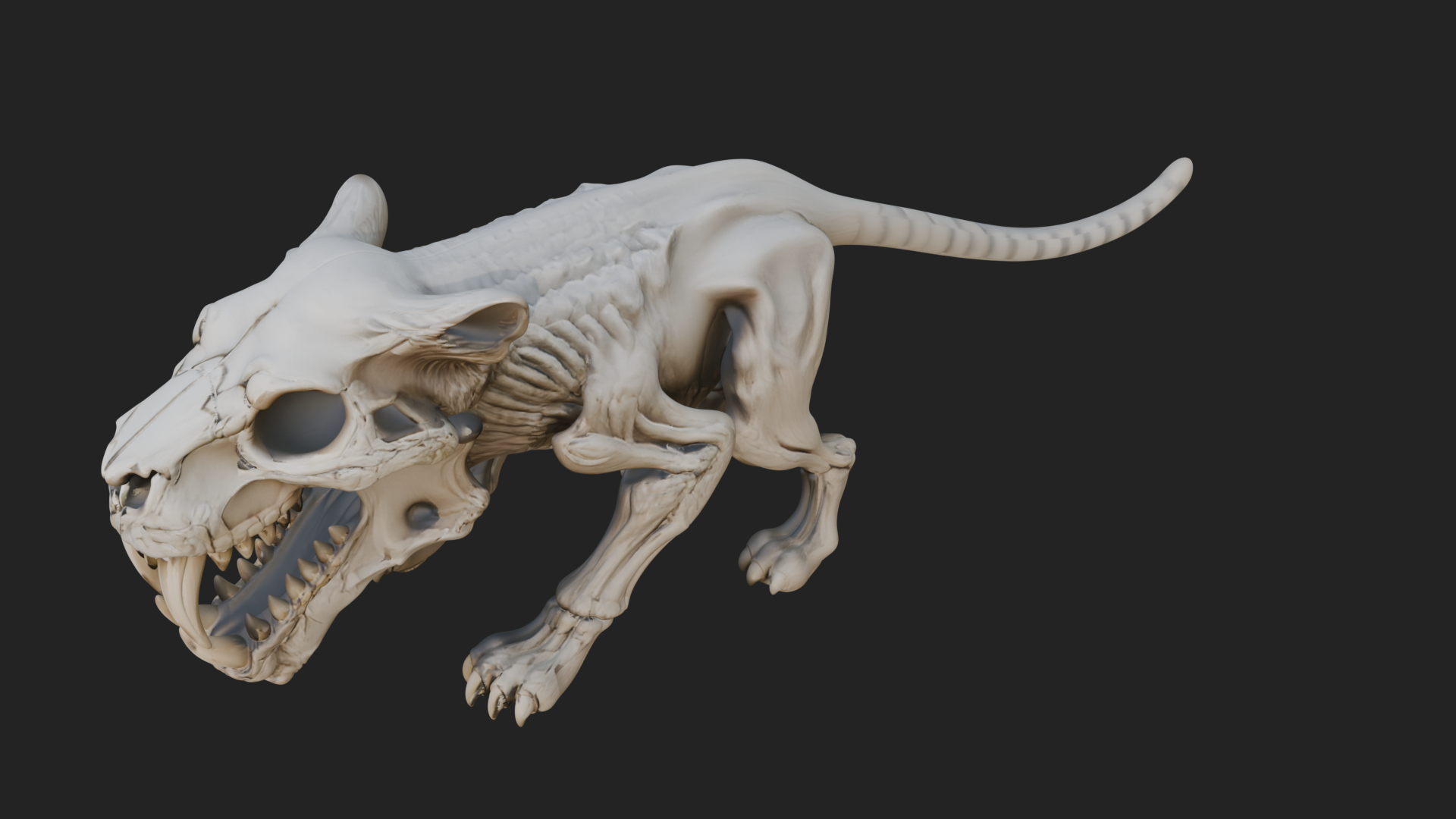 Beast Skull Skeleton Statue Design 5 3D Print Model 3D Model