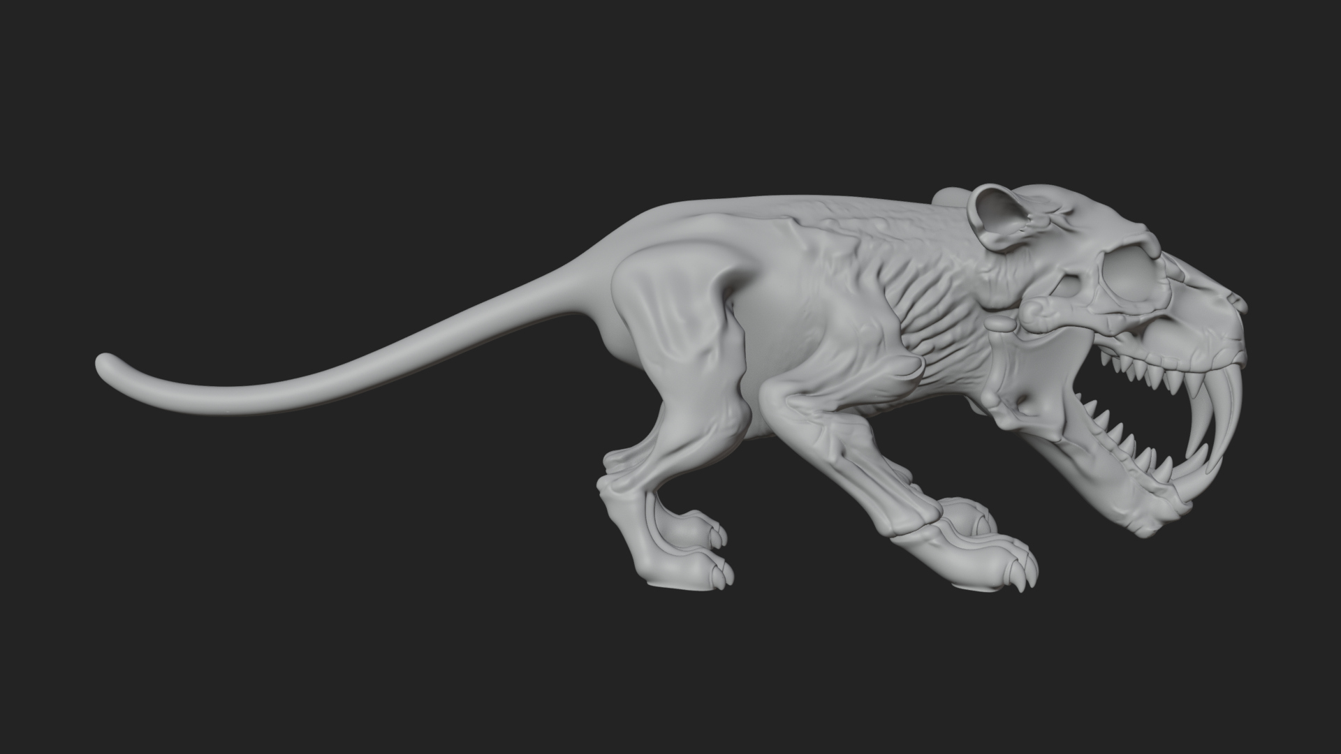 Beast Skull Skeleton Statue Design 5 3D Print Model 3D Model