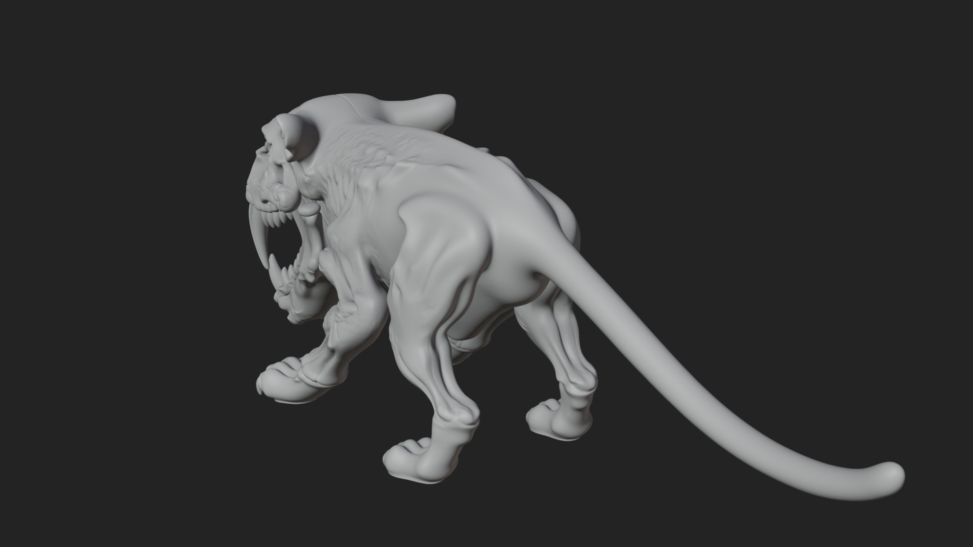 Beast Skull Skeleton Statue Design 5 3D Print Model 3D Model