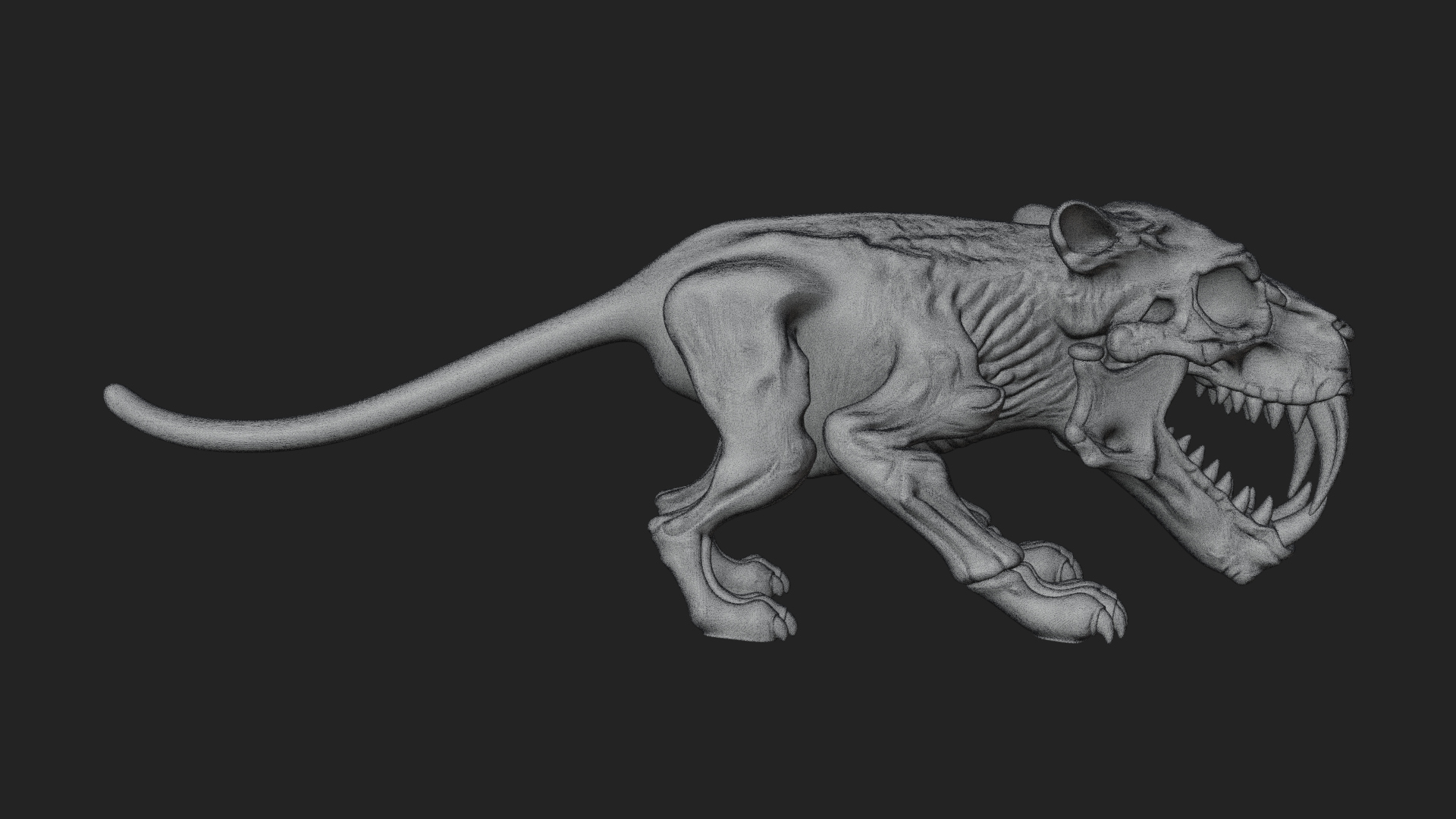 Beast Skull Skeleton Statue Design 5 3D Print Model 3D Model