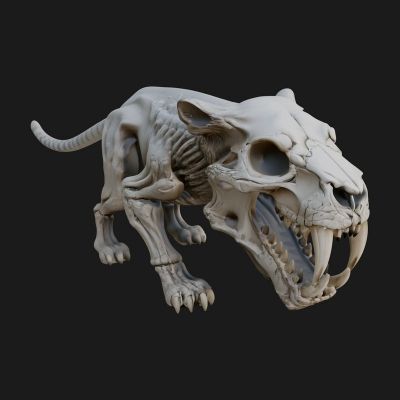 Beast Skull Skeleton Statue Design 5 3D Print Model