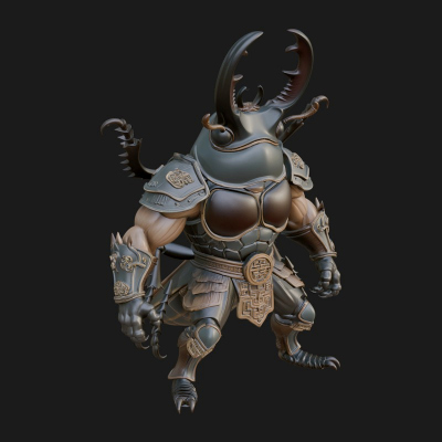 Beast Warrior Statue Design 2 3D Print Model