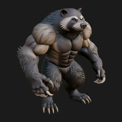 Beast Warrior Statue Design 5 3D Print Model