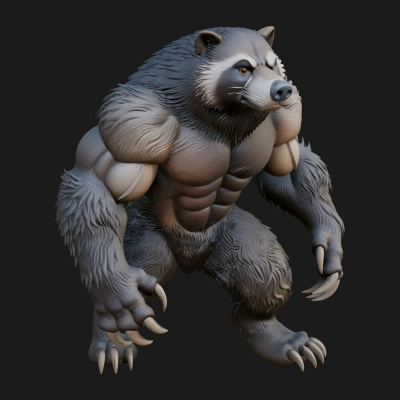 Beast Warrior Statue Design 6 3D Print Model