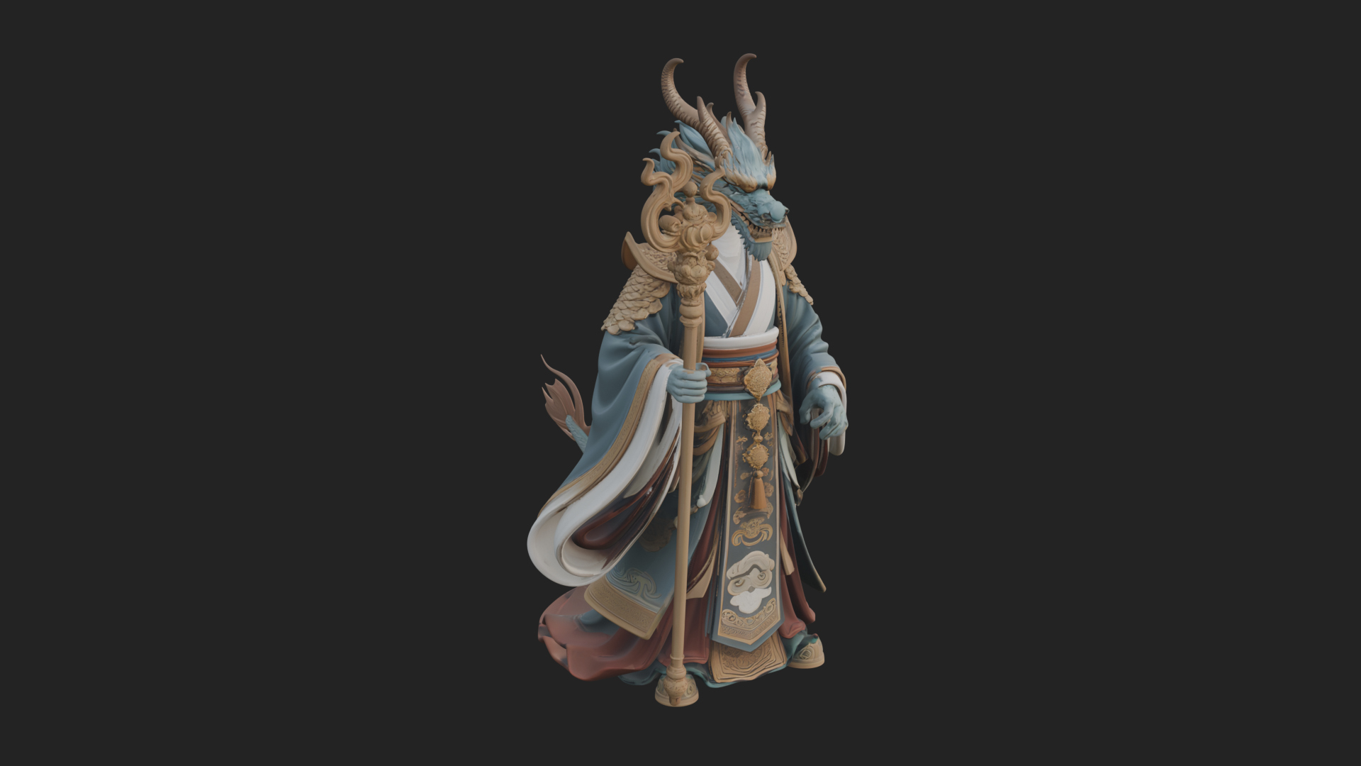Beastman with Deer Head Statue Design 1 3D Print Model 3D Model