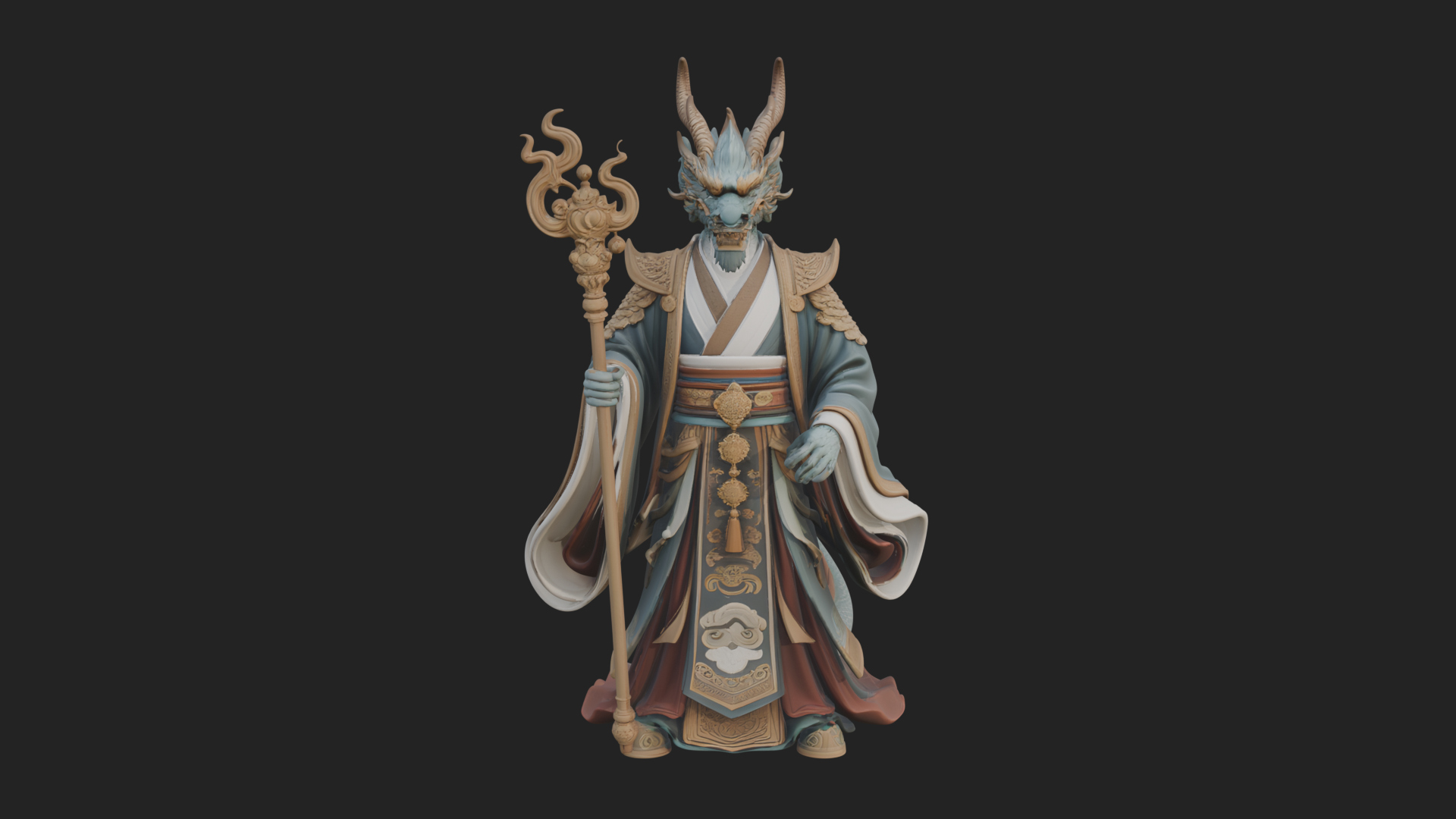Beastman with Deer Head Statue Design 1 3D Print Model 3D Model