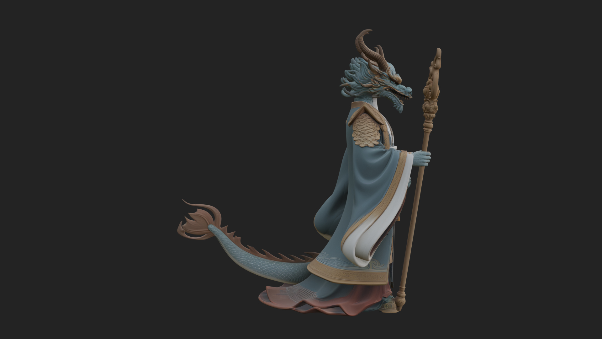 Beastman with Deer Head Statue Design 1 3D Print Model 3D Model